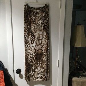 Brown Animal Print Maxi Skirt - Sleek Fall Staple